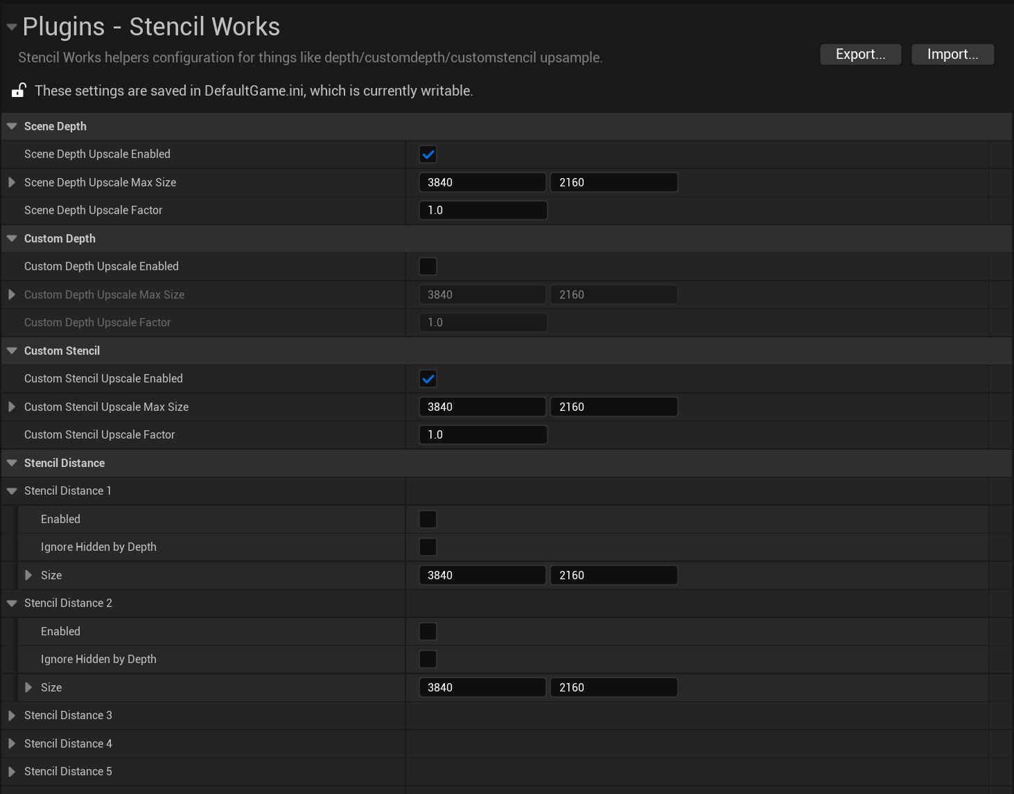 Stencil Works Settings